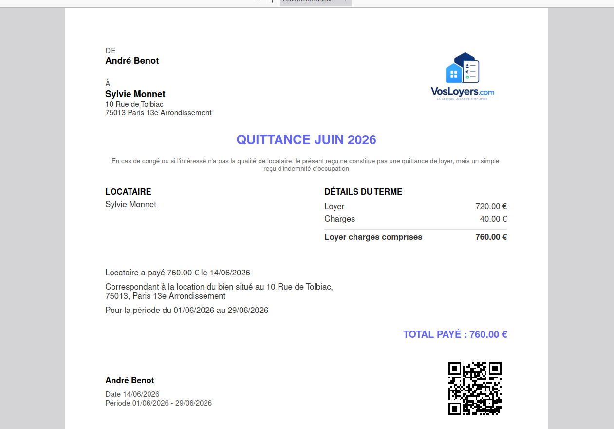 Quittance PDF